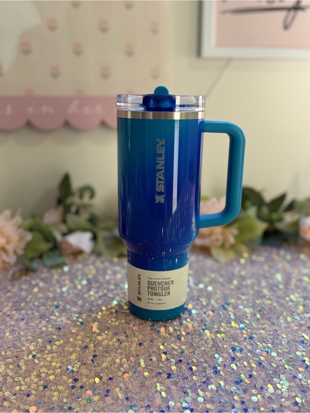 NWT Stanley 40oz Quencher ProTour Flip Straw Tumbler in Glacier Blue